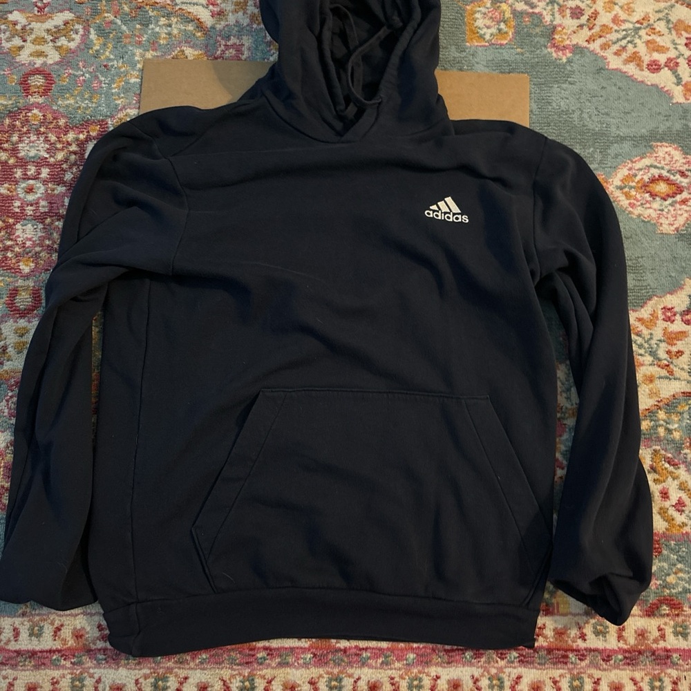 adidas Black Hoodie with Pullover Style and Soft Material